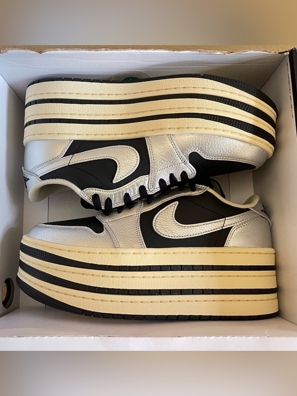 Size 10 - Nike Air Jordan 1 Triple Stack Metallic Silver HV8288-001 Women's NEW - Picture 8 of 10
